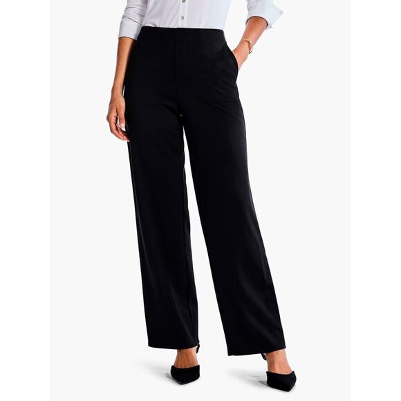 Nic + Zoe Drapey Ponte Wide leg ankle pant in Black Onyx Size Large - Picture 8 of 8